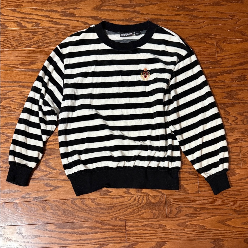 Striped Black and White Crew Neck Sweater
